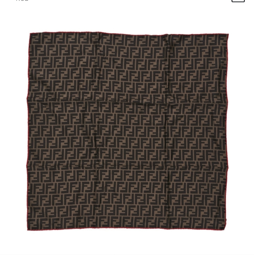 Fendi Silk FF Scarf Brown Black Red